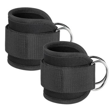 Imagem de PATIKIL Alça de tornozelo para máquina de cabos, 2 peças de cabo de ginástica, envoltório de tornozelo, acessório de exercício para mulheres/homens, exercícios de glúteos, extensão das pernas do