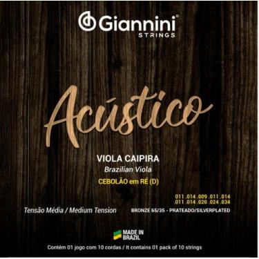 Imagem de Jogo Cordas Viola Acústico Bronze Cebolão Ré Média GESVAM - Giannini S