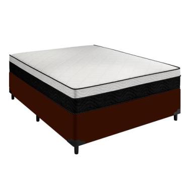 Imagem de Cama Arezzo Casal Box Black White Molas Ensacadas Marrom - Portobel
