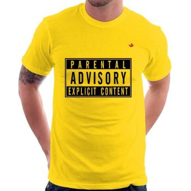 Imagem de Camiseta Parental Advisory: Explicit Content - Foca na Moda, Amarelo, 