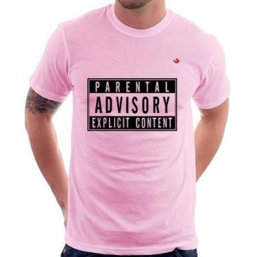 Imagem de Camiseta Parental Advisory: Explicit Content - Foca na Moda, Rosa bebê