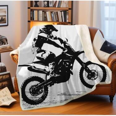 Imagem de SHOMPE Cobertor de motociclista de motocross Racer esportes radicais estampado macio 3D lã macia macia 3D legal meninos meninos 127 x 152 cm