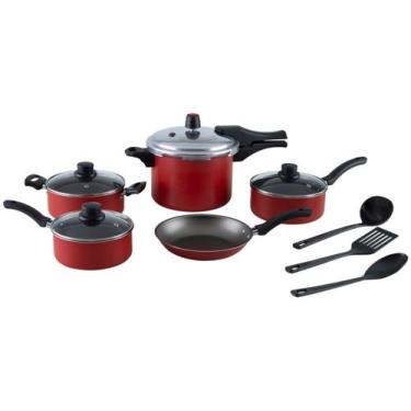 Imagem de Jogo de Panelas Eirilar Antiaderente de Alumínio Bordô 8 Peças Especia