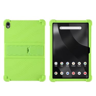 Imagem de Kwamaz Capa para tablet Onn de 12,1 polegadas (2024) modelo 100146663, capa infantil de silicone macio com suporte para Walmart Onn Surf Tablet 12,1 polegadas, verde