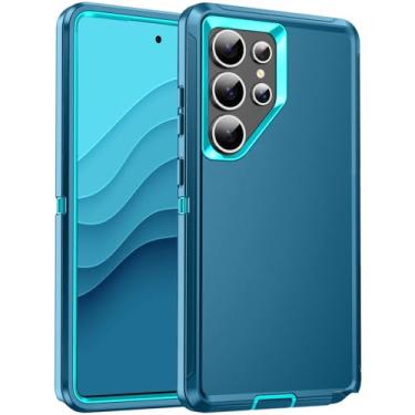 Imagem de J-NIFB Capa para Galaxy S25 Ultra [à prova de choque] [3 camadas] [sem protetor de tela] Capa robusta resistente para Galaxy S25 Ultra 5G, turquesa