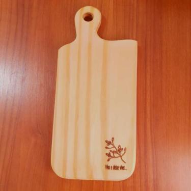 Imagem de Tábua de Frios retangular Petisqueira Queijos 29X13 Madeira Pinus - Cr