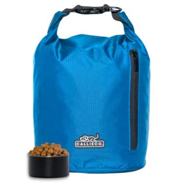 Imagem de Callieco Bolsa De Viagem Para Comida Cachorro Com 1 Colher E Bolso Lateral Zíper, Recipiente Armazenamento Ração À Prova D'Água Casa, Viagens Rodoviárias, Acampamentos, Hospedagem Muito Mais (Azul,