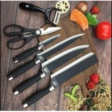 Imagem de Faqueiros De  Churasco De Aço Nióbio  Profissional 6 Peças - alfashop