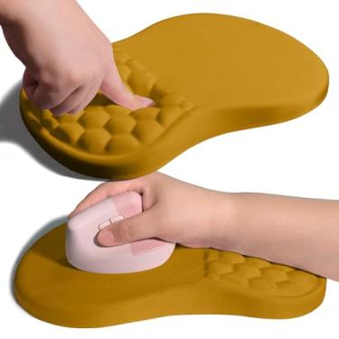Imagem de Armanza Mouse pad ergonômico com suporte de pulso para juntas com almofada de espuma de memória, colisão de massagem, alívio da dor no túnel do carpo, design de inclinação para descanso de pulso, 30 x