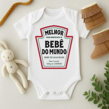 Imagem de Body Bebê Personalizado Melhor BebÊ do Mundo - Baby da Moda, G (6 a 9 