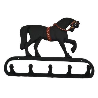 Imagem de Suporte para Chaves e Toalha em Alumínio Fundido Cavalo