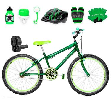 Imagem de Bicicleta Masculina Aro 24 Aero + Kit Premium Verde Escuro