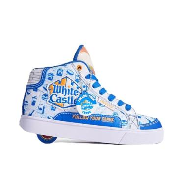 Imagem de WHITE CASTLE PRO RACER Tênis infantil unissex com salto com rodas, Branco/Azul/Organge, 22