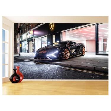 Imagem de Papel De Parede 3D Carro Lamborghini V12 Sian 3,5M Car218 - Você Decor