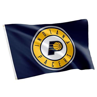 Imagem de Desert Cactus Bandeira Indiana Pacers NBA 100% poliéster interior exterior 0,9x1,5 m National Basketball Association Team Flags (bandeira #2)