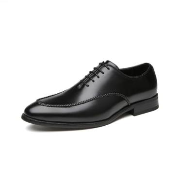 Imagem de Sapato social masculino vintage bico fino Oxford estilo britânico formal para jovens cavalheiros e formatura, Preto, 41