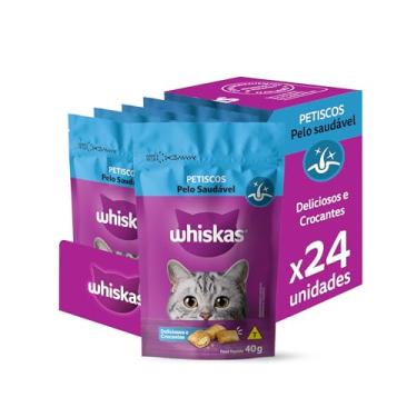 Imagem de Pack de Petisco Whiskas Temptations Pelo Saudável Para Gatos Adultos 40 g - 24 unidades