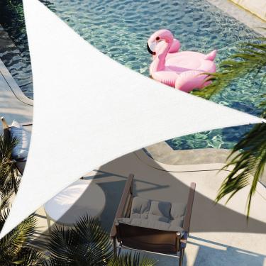 Imagem de SHADESPEARE Toldo De Vela Triangular Branco 10 Pés, Tecido Durável, Bloqueio Uv, Personalizado