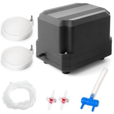 Imagem de PONDFORSE Bomba de ar silenciosa 475GPH 30L/MIN 20W 4 saídas fluxo de ar ajustável para aquários, tanques de peixes, sistemas hidropônicos