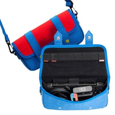 Imagem de PEYANZ Carrying Case for Nintendo Switch 2, Portable Hard Shell Protective Travel Carrying Case, with 10 Games Card Slots (Messenger bag(Red))