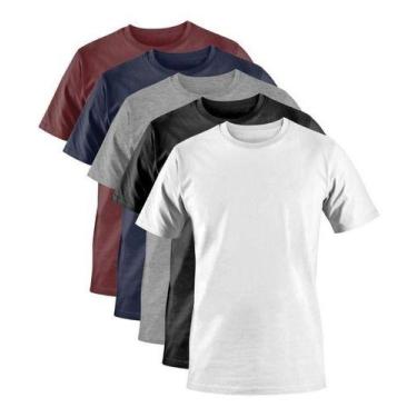 Imagem de Kit Camisetas Básica C/ 5 Pças Masculina Camisa Premium - sem marca, M