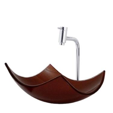 Imagem de Kit: Cuba Lótus + Torneira Link + Válvula Click - Lopazzi, Marrom