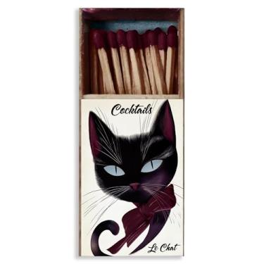 Imagem de Stupell Industries Design de arte de parede em tela retrô Cat Matchbox por Annabelle Hall, 61 x 25 cm