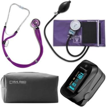 Imagem de Kit Academico Para Fisoterapeuta PAMED Com Oximetro, Lilas