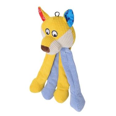 Imagem de Pssopp Toy de Mastigação de Cachorro, Brinquedos de Pelúcia Interativos Com Squeaker Engraçado para Cães Com Teto de Mastigação Tocando (Amarelo)
