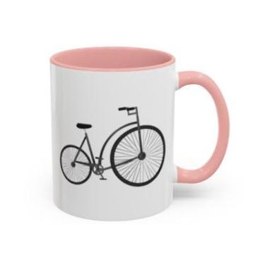 Imagem de Caneca de café de bicicleta – Copo de cerâmica com detalhe de bicicleta vintage – Presente divertido para ciclistas e amantes de café - Ideia de presente de aniversário e Natal (rosa, 325 ml)