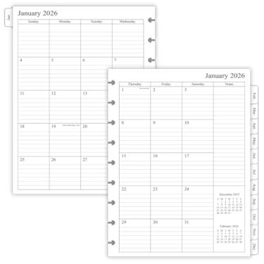 Imagem de newestor Recargas de planejador 2025-2026 para Happy Planner tamanho clássico, páginas mensais, outubro de 2025 a dezembro de 2026, perfurado com 9 discos, 17,8 cm x 23,5 cm