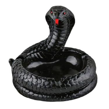 Imagem de Cinzeiro de resina de cobra vintage bonito cinzeiro de cigarro para homens e mulheres bandeja de cinzeiro gótica para escritório em casa decoração interna e externa para fumantes