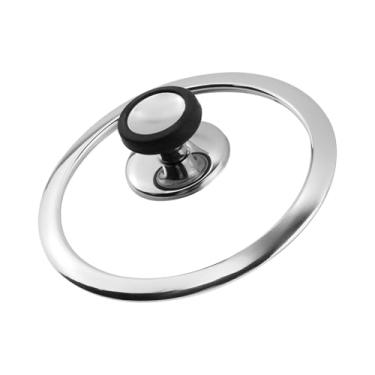 Imagem de Woogim Tampa universal de 16,5 cm para panelas de vidro temperado com saída de vapor e alça de silicone fácil de segurar, borda larga para ajuste seguro, tampas para frigideiras de ferro fundido