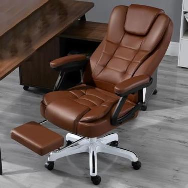 Imagem de Cadeira De Escritório Em Casa, Cadeira De Mesa Executiva Aquecida Ergonômica Para Computador Com Massagem De 7 Pontos, Cadeiras Giratórias Com Apoio Para Os Pés E Travesseiro Lombar, /Blue B