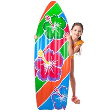 Imagem de ArtCreativity Prancha de surf inflável de 1,5 m, decoração de prancha de surf para praia, decorações tropicais e de festa de luau, brinquedo inflável de piscina para crianças e adultos, inflar festa
