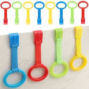 Imagem de 12 Pcs Playpen Pull Up Rings, Easy to Install Baby Walking Exercises Assistant Ring for Infant Baby Toddler, Early Standing Practice, 4 Colors, Babies Walking Training Tool