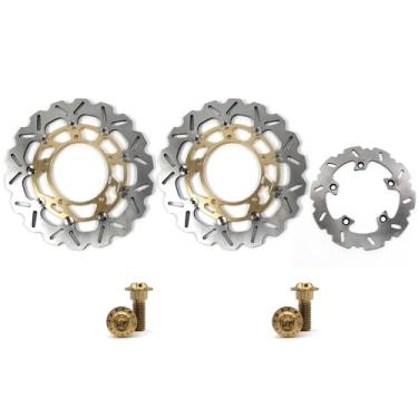 Imagem de Arashi Discos de freio dianteiros traseiros rotores com parafusos de montagem para Suzuki GSR400 2006-2010, GSX650F 2008-2012, GSF Bandit 650 2007-2012, GSR750 2011-2016, GSF Bandit 1200 2012, GSF