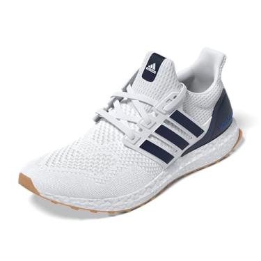 Imagem de adidas Ultraboost 1.0 DNA Tênis masculino, branco/azul escuro/chiclete, tamanho 41