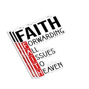 Imagem de (3 peças) Faith Means Forwarding All Issues to Heaven Adesivo Cristão Versículo Bíblico Inspirador Decalques de Vinil Jesus para Copos Kindles Laptop Garrafas de Água Livros Telefone - Tamanho 7 x 6