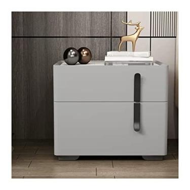 Imagem de Mesa de cabeceira com gaveta de armazenamento, mesa de cabeceira pequena para espaços pequenos, mesa de cabeceira moderna para quarto, sala de estar (1, cinza escuro) mesa de cabeceira (cor: direita