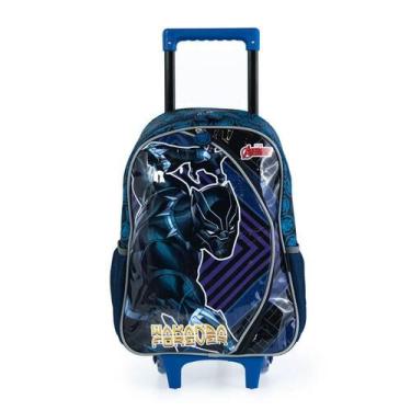 Imagem de Mochila Escolar Masculina de Rodinhas Pantera Negra Azul - Bagaggio, U