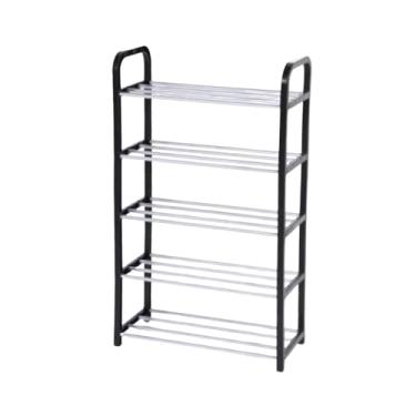 Imagem de Sapateira Vertical Luxo Multiuso Organizador Porta Sapatos 5 Andares - Ideal Para 10 Pares de Sapato - 74x42x19 Cm - Aço Inox - Linha Premium SellXpert