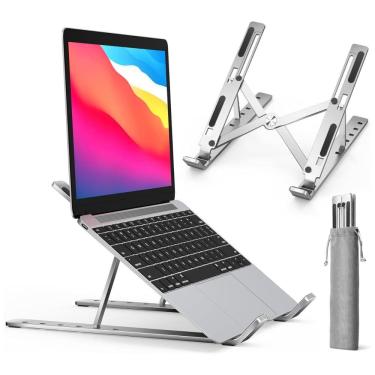 Imagem de Suporte Ergonômico Laptop Ajustável Dobrável 25, 40Cm, IVOLER AMUSA20710001, Prateado