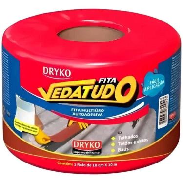 Imagem de Fita Multiuso Autoadesiva Asfáltica 10cm x 10M Terracota Vedatudo DRYKO