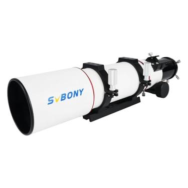 Imagem de SVBONY Telescópio SV550, refrator apocromático triplo 80ED F6 OTA, focalizador de rap de microredução de 6,3 cm, distância de foco traseiro de 87 mm, telescópio para adultos de alta potência, para