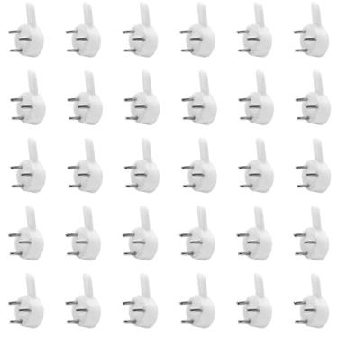 Imagem de MroMax 200 peças 25 x 15 mm ABS durável sem costura unha diversas concreto parede rígida foto álbum kit de pendurar quadro gancho de plástico branco, MRO191011H-0235, 50Pcs, 25*15mm