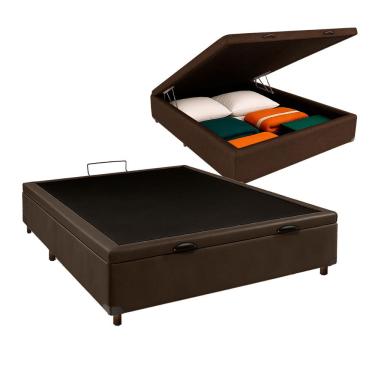 Imagem de Cama Box Bau Casal Blindado Nature Marrom 138x188