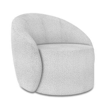 Imagem de Poltrona Decorativa Orgânica Giratória Lua Bouclê Cinza D03 - D'Rossi