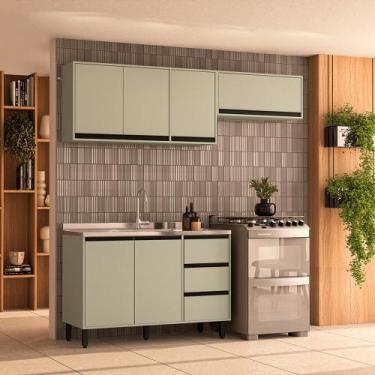 Imagem de Cozinha Modulada 3 Peças sem Pia Koya Politorno, Verde