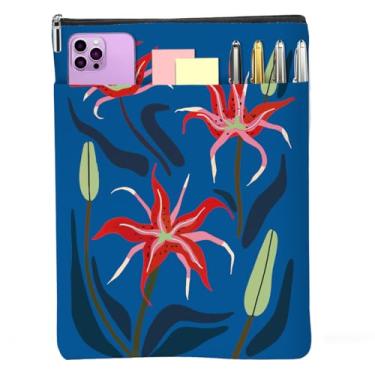 Imagem de Livros florais amantes presentes à prova d'água flor livro manga livro botânico livro protetor com zíper e bolso frontal livros capa capa capa para mulheres professores aniversário acessórios